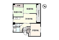 アシスト秋田マンション1号棟 3DKの間取図画像