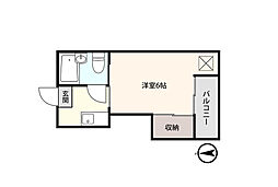 ジュピエルハイツ宝永 1Kの間取図画像