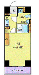 Access湘南平塚 10階1Kの間取り