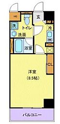 JR東海道本線 平塚駅 徒歩5分の賃貸マンション 14階1Kの間取り