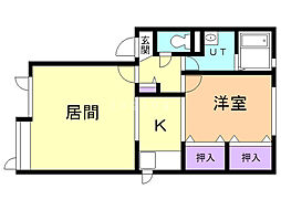 ウィステリア 1LDKの間取図画像