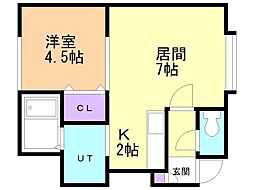 ルビナス21 1LDKの間取図画像