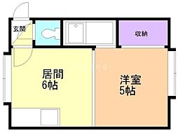 シャルマン283 1DKの間取図画像