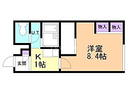 レオパレスプレミール 1Kの間取図画像