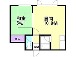 マンション松田 1LDKの間取図画像