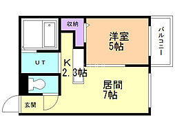 フェスタリア札幌 1LDKの間取図画像