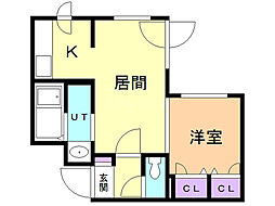 ヴェルテュ麻生 1LDKの間取図画像