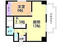 ノール北11条 1LDKの間取図画像