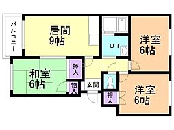ロイヤル麻生 3DKの間取図画像