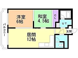シャトーペルリエール 2LDKの間取図画像