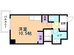 バロンドール ワンルームの間取図画像