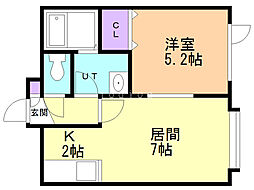 レアル・コンシェルト2 1LDKの間取図画像