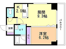 レジディア札幌駅ノース 1LDKの間取図画像