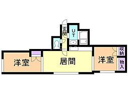ライフゾーン花川 2LDKの間取図画像