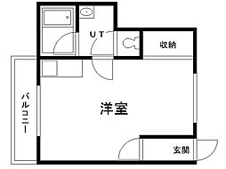 ロックビレッジ23 ワンルームの間取図画像