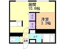 シャトー北24条 1LDKの間取図画像