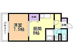 コンフォート・ヴィラ 1LDKの間取図画像