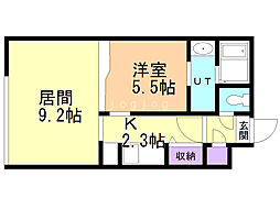 ポーザタウン当別No.2 1LDKの間取図画像