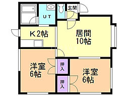 エクセル太美 2LDKの間取図画像