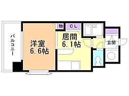 トーワ・ビルデンス 1DKの間取図画像