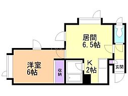 麻生ハイツ 1LDKの間取図画像