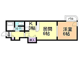 港プロシード16 1LDKの間取図画像