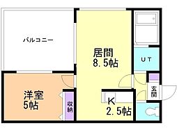 エスポワール216 1LDKの間取図画像