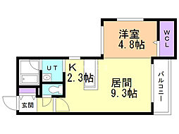 シエルノース22 1LDKの間取図画像