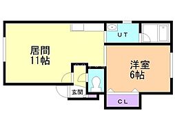 レストプレイス34 1LDKの間取図画像