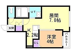EXORN35 1LDKの間取図画像