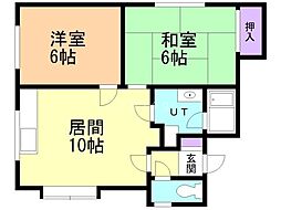 ノースコート813 2LDKの間取図画像