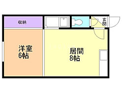 KDビル 1LDKの間取図画像