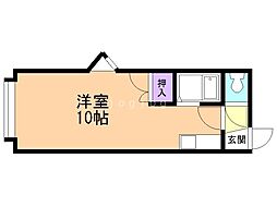 フロンティアK3 ワンルームの間取図画像