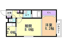 ヴィラージュ 1LDKの間取図画像