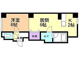 ノース266 1LDKの間取図画像