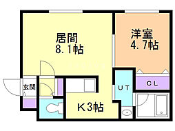 Cuore 1LDKの間取図画像