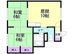 マンション昇竜 2LDKの間取図画像