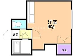 ローヤルハイツ麻生 ワンルームの間取図画像
