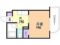 ヒューマンプラザ北大前 1Kの間取図画像