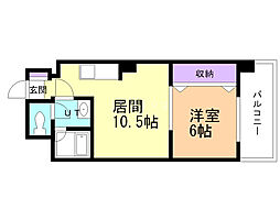 サムティタワーN26 1LDKの間取図画像