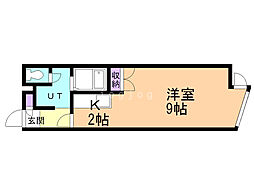 エスポワール204 1Kの間取図画像
