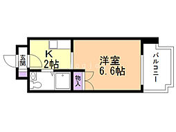 あおばビルN25 1Kの間取図画像