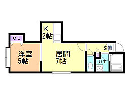 コンフォーティア502 1LDKの間取図画像