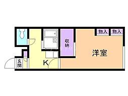 レオパレスシャルム 1Kの間取図画像