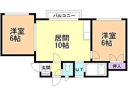 ルミエール93 2LDKの間取図画像