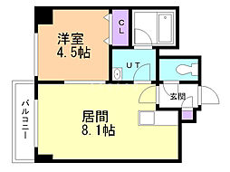 アバンサール 1LDKの間取図画像