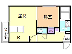 プレミール・グレイス 1LDKの間取図画像