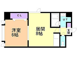 ベイシティオキ 1DKの間取図画像