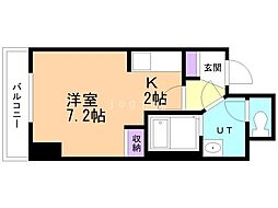 アルファスクエア北15条 1Kの間取図画像