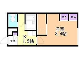 レオパレスミーム新川 1Kの間取図画像